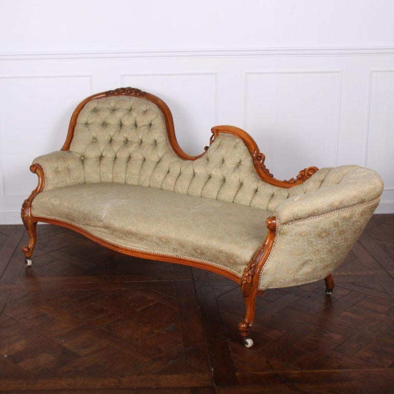 English Victorian Chaise Longue or Settee at 1stDibs