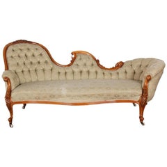 Antique English Victorian Chaise Longue or Settee