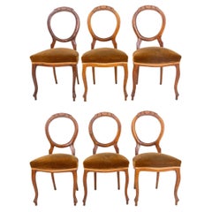 English Victorian Cherrywood Chair 19th Century, Set of 6