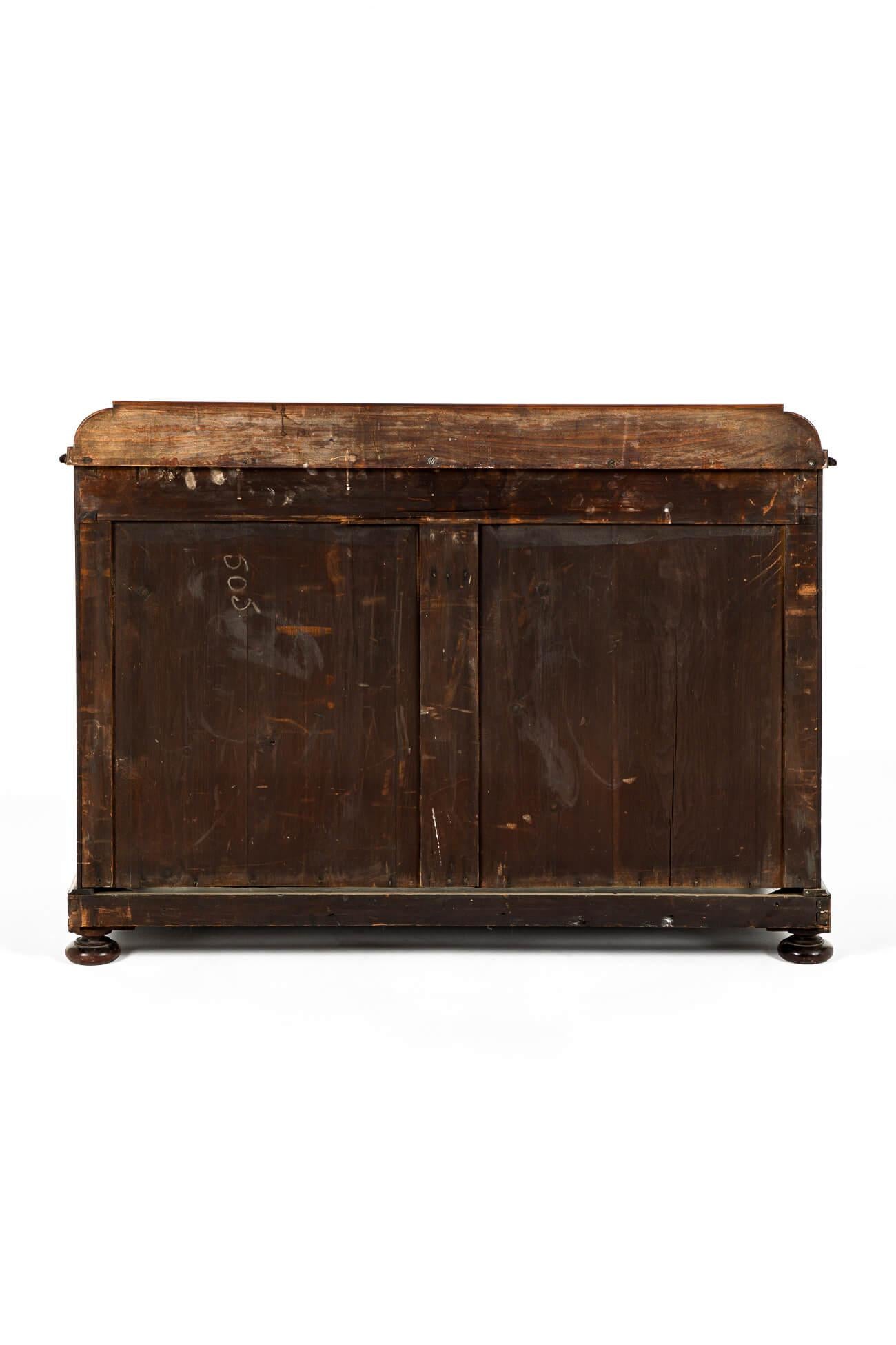 English Victorian Chest Of Drawers with Gallery Back For Sale 5