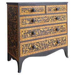 English Victorian Chest with Butterfly Design, circa 1880