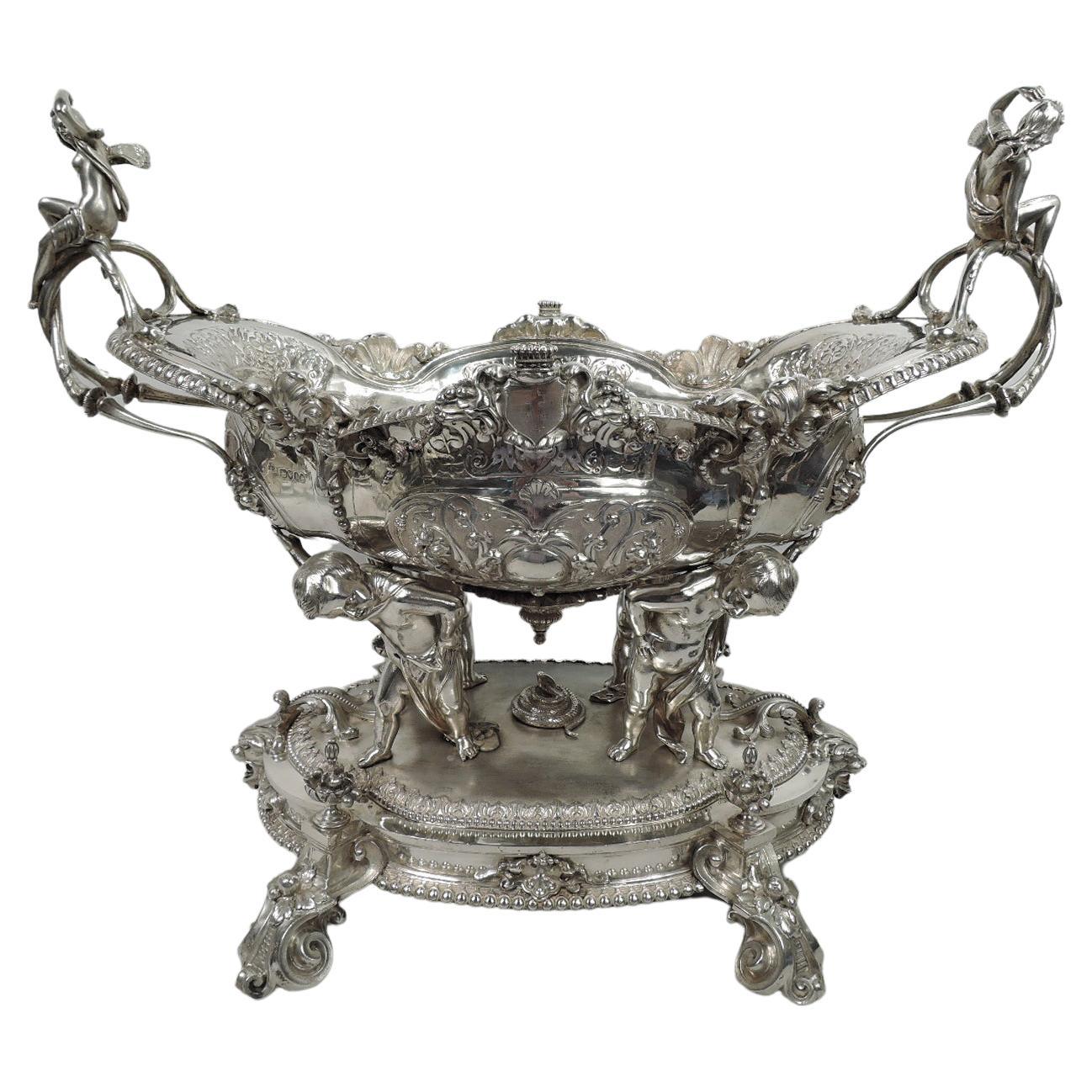 Robert Garrard 19th Century Rococo Sterling Silver Centerpiece Bowl ...