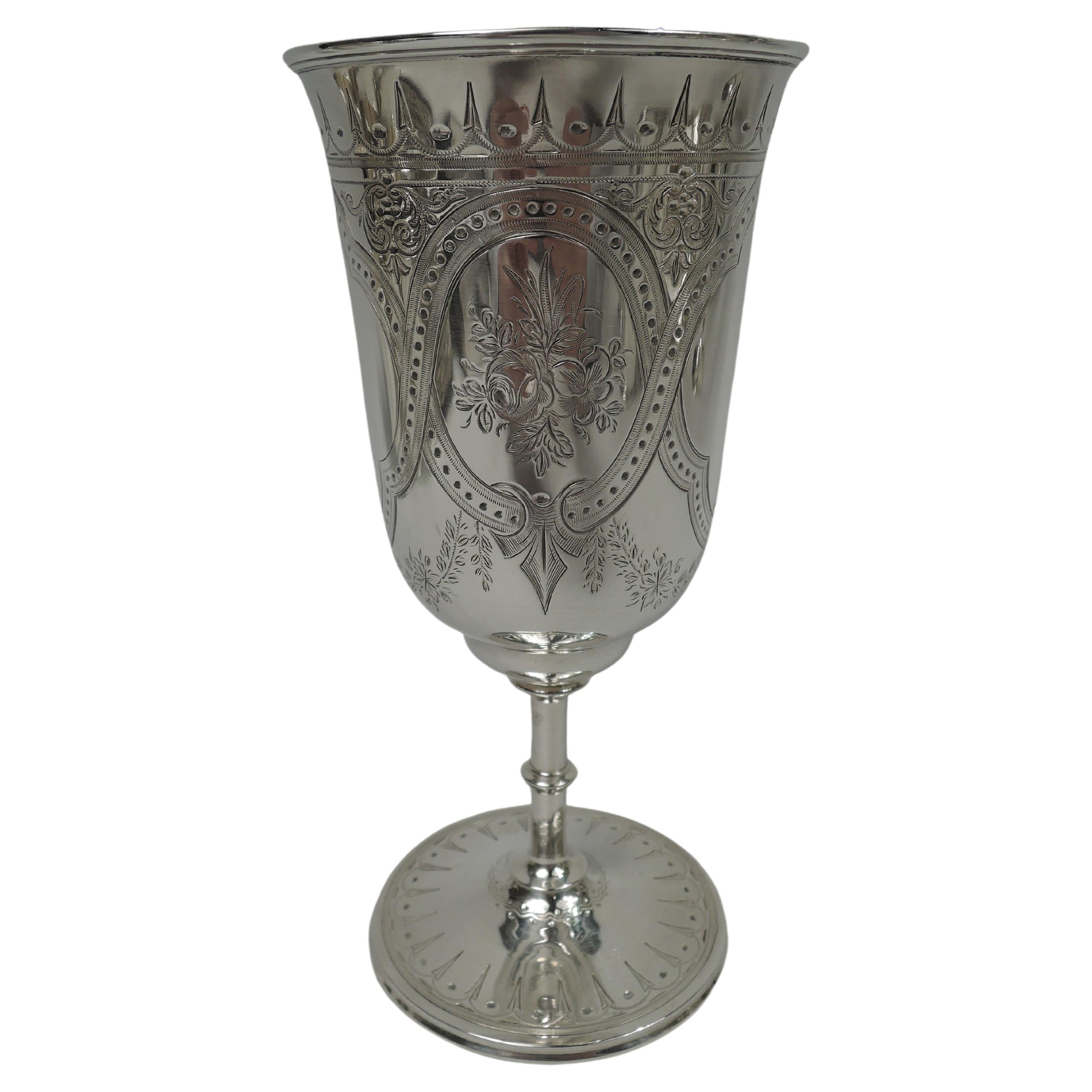 English Victorian Classical Sterling Silver Goblet, 1870
