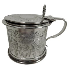 English Victorian Classical Sterling Silver Mustard Pot by Fox