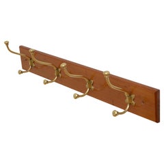 Antique English Victorian Coat Rack Walnut Coat Hooks c1880