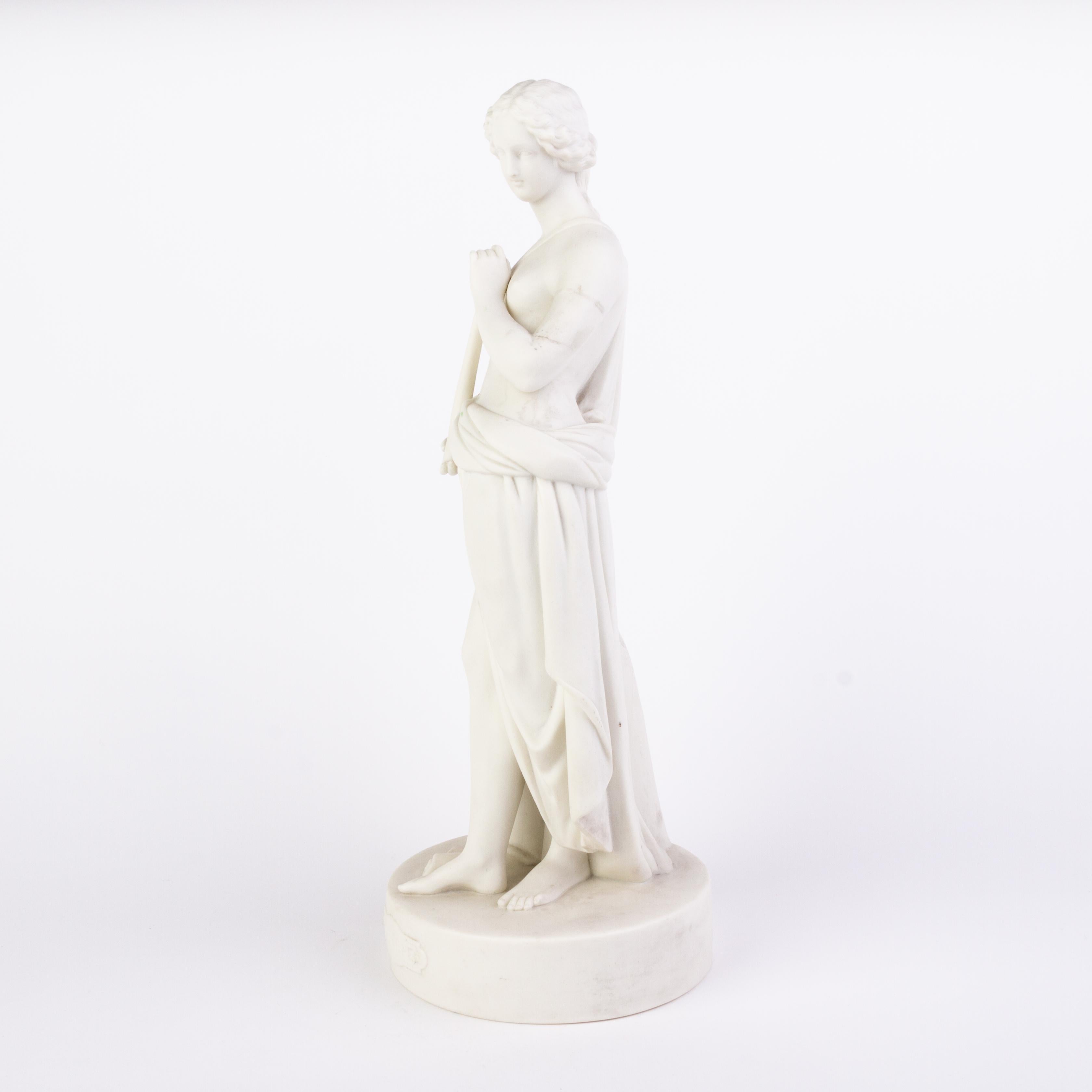 English Victorian Copeland Parian Ware Statue of Euterpe Music Muse 19th Century 1