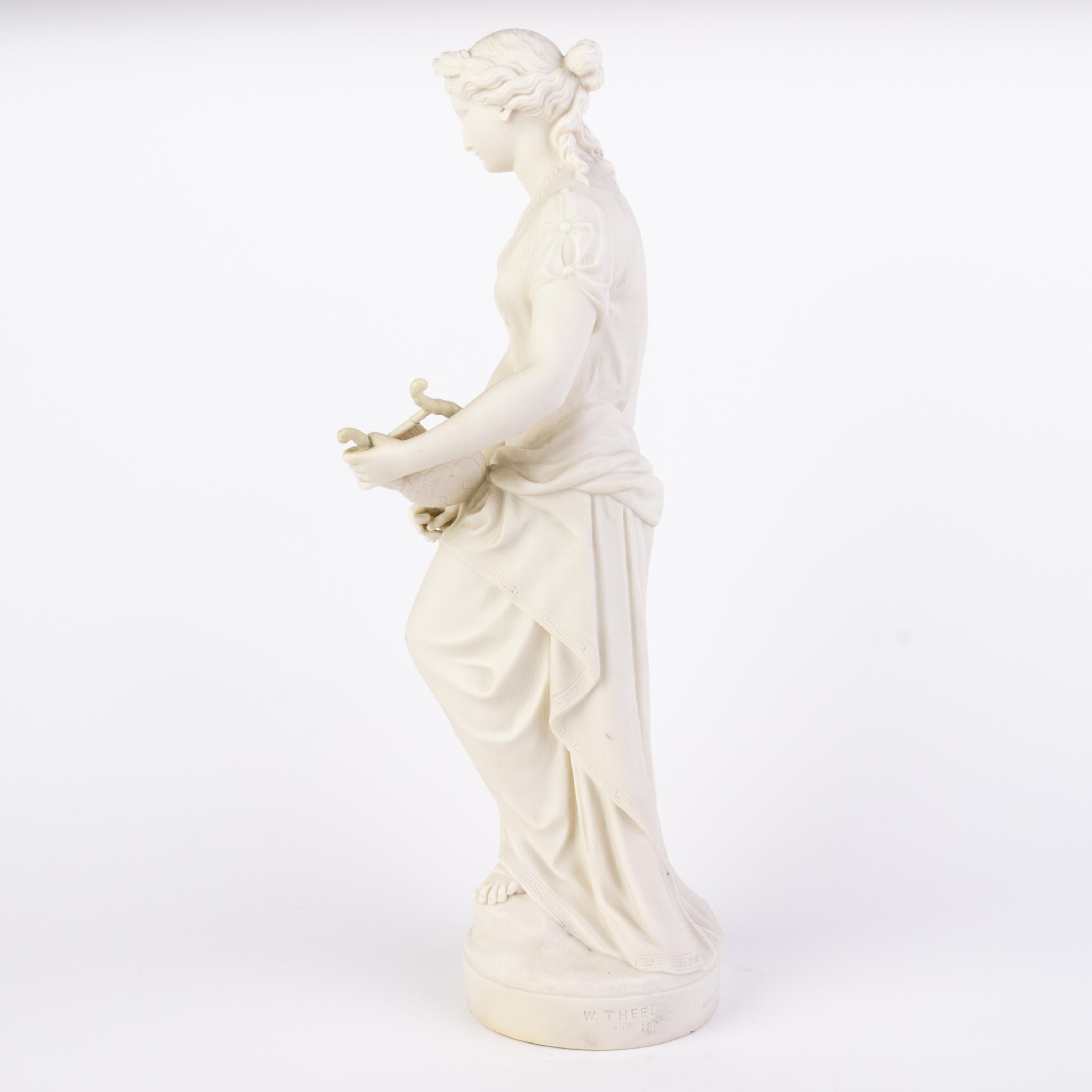 English Victorian Copeland Parian Ware Statue of Sappho the Poet 19th Century 4