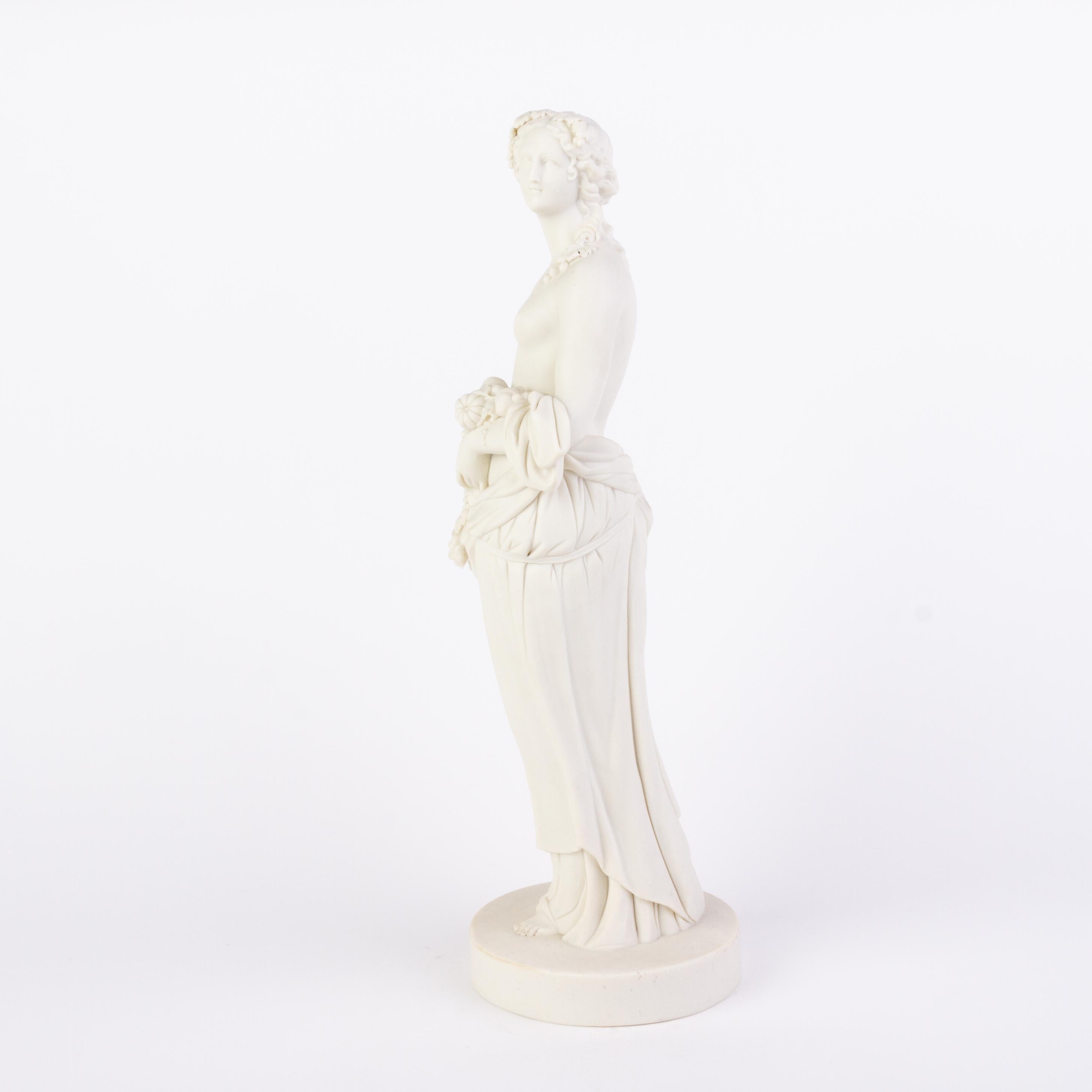 Porcelain English Victorian Copeland Parian Ware Statue of Spring 19th Century For Sale