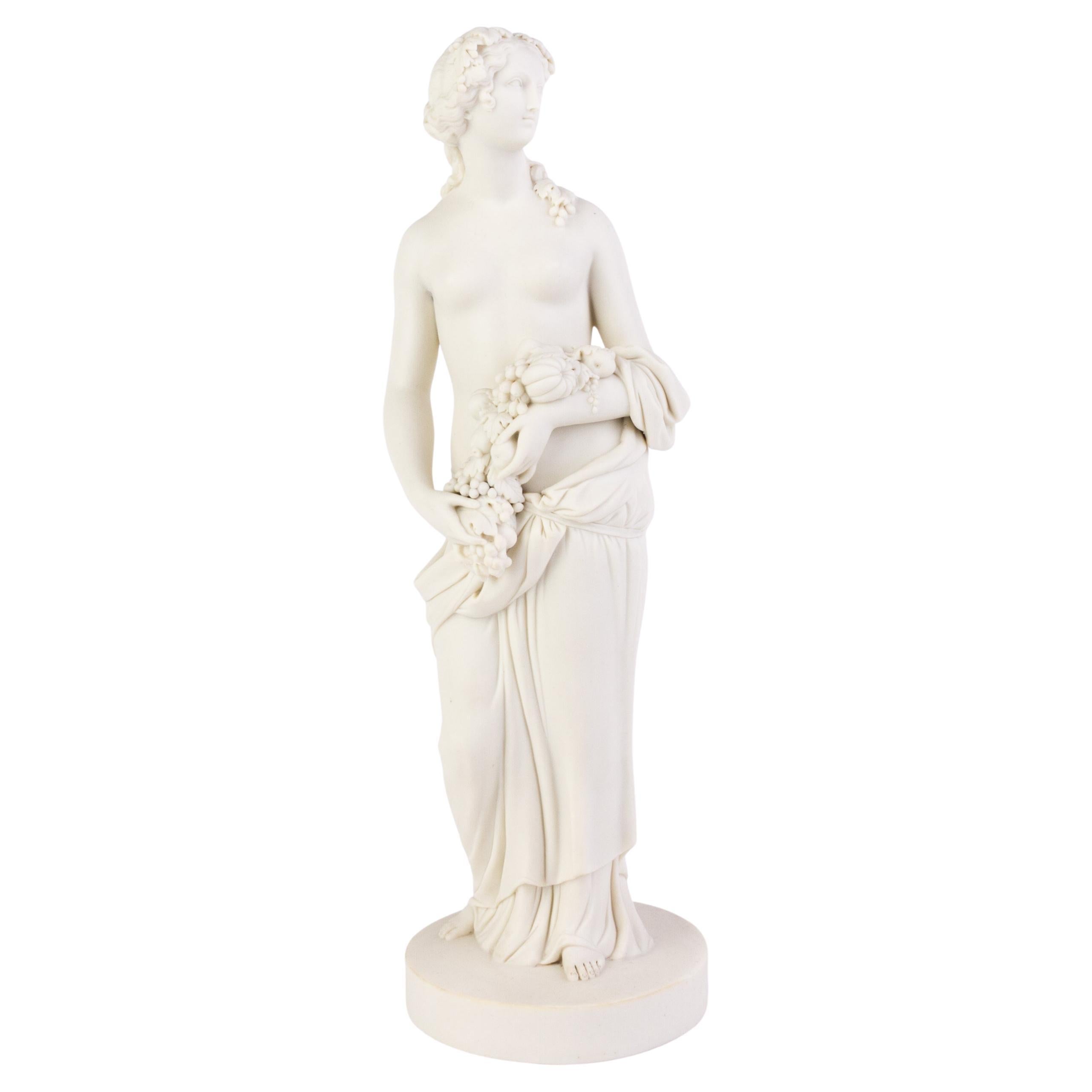 English Victorian Copeland Parian Ware Statue of Spring 19th Century For Sale