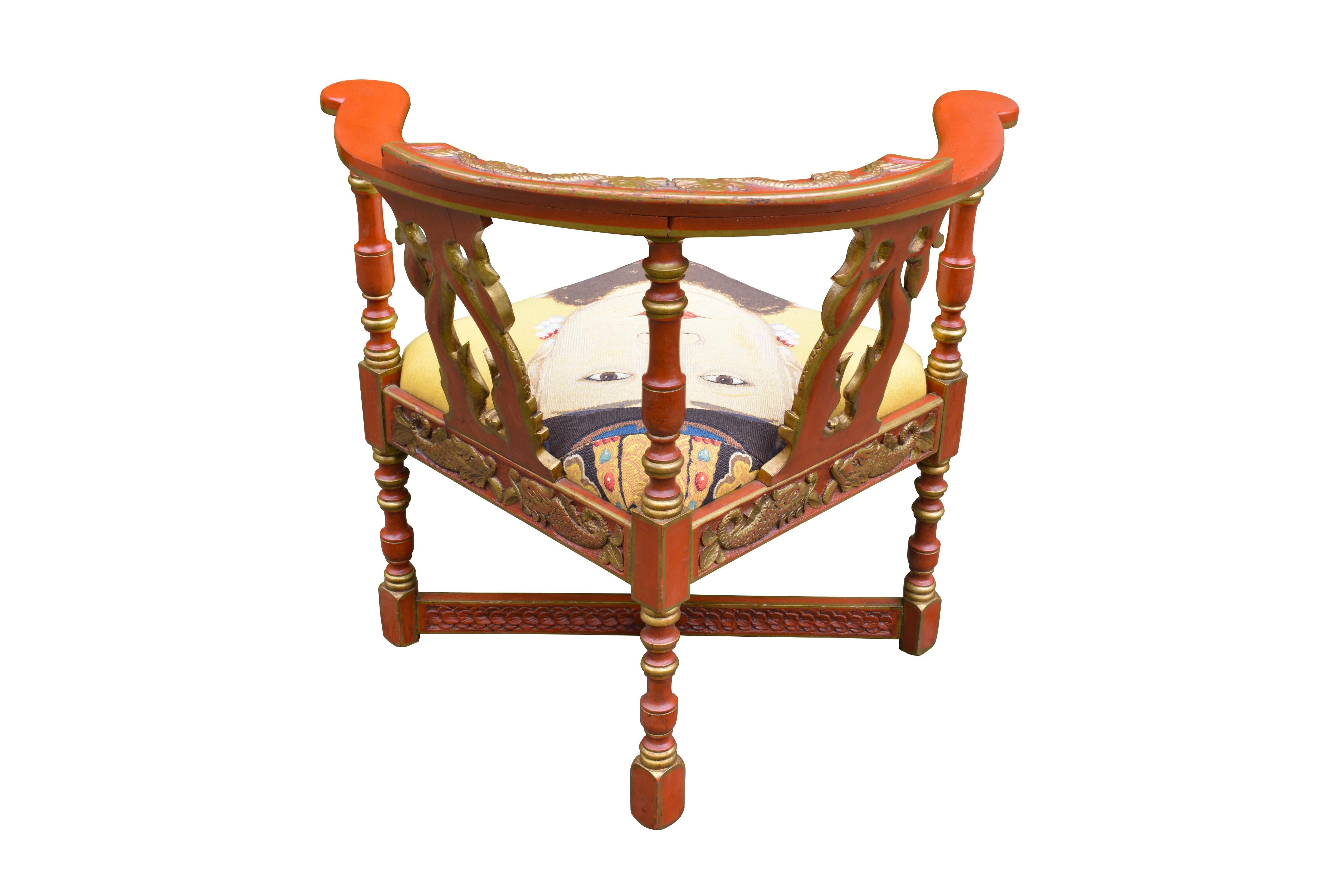 Beech English Victorian Corner Chair, circa 1890 For Sale