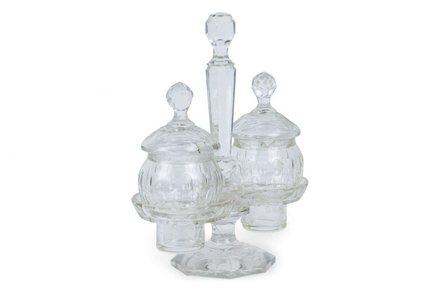 English Victorian Crystal Cruet Set (Viktorianisch) im Angebot