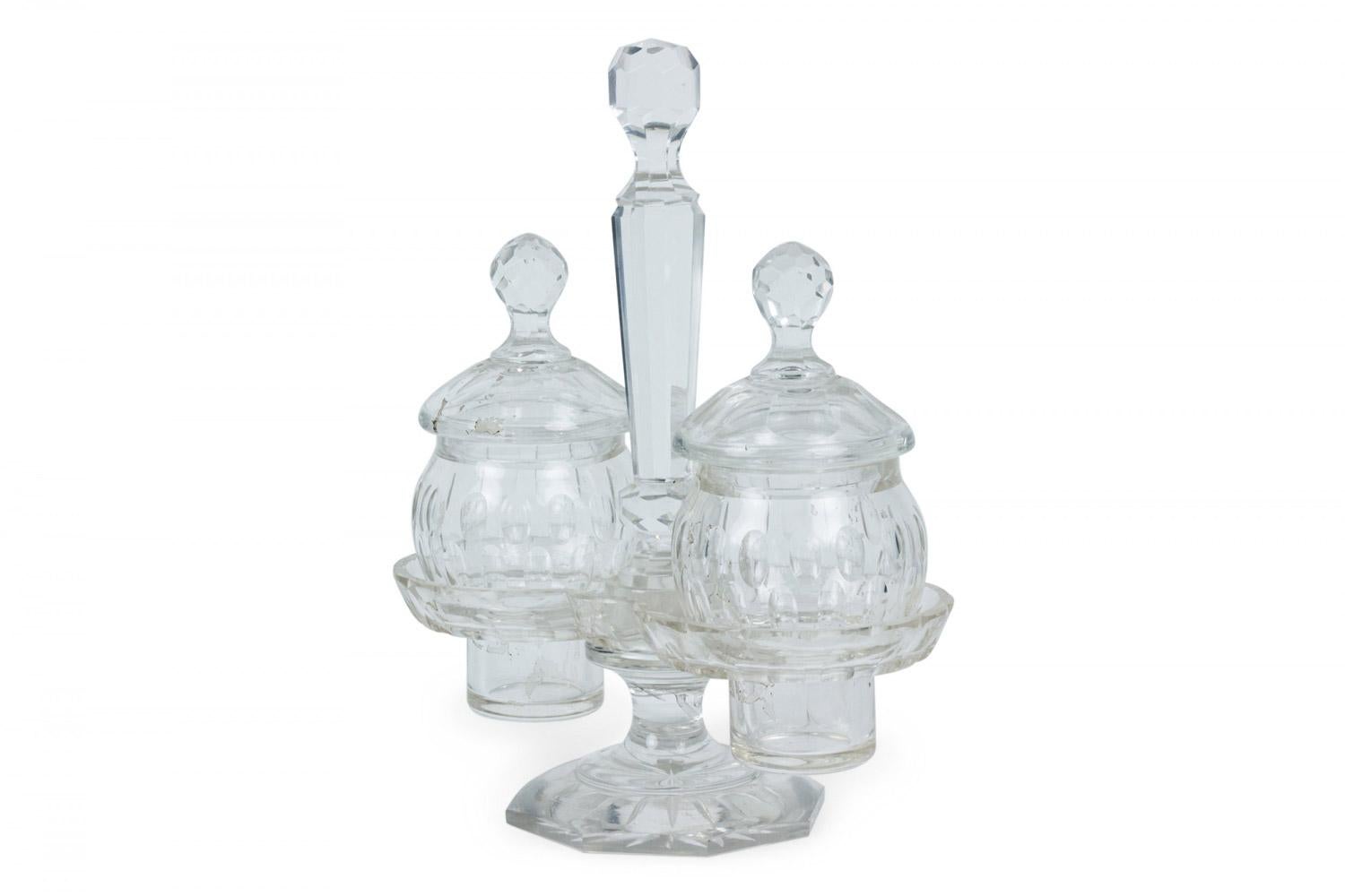 English Victorian Crystal Cruet Set im Zustand „Gut“ im Angebot in Queens, NY