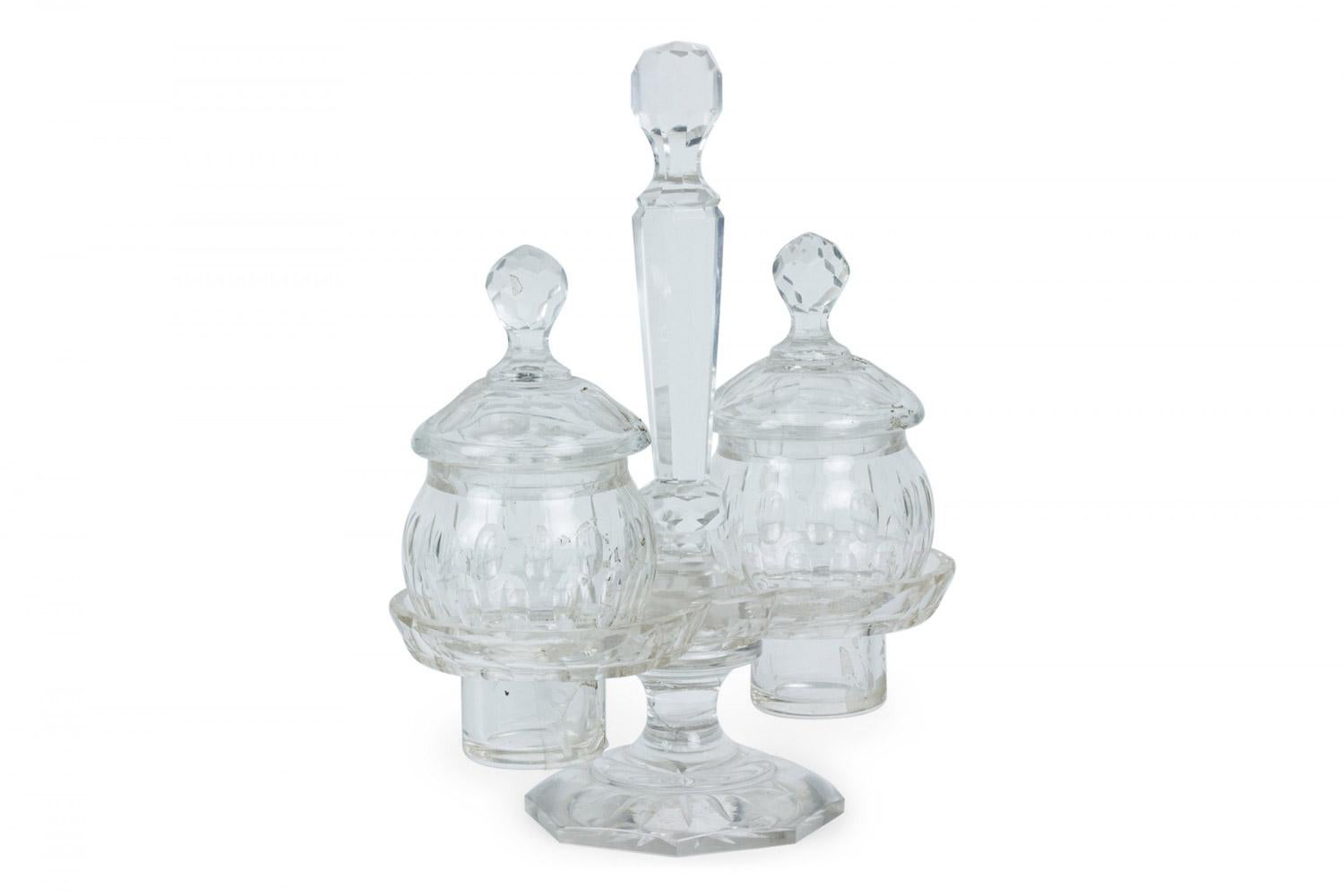 English Victorian Crystal Cruet Set (Kristall) im Angebot