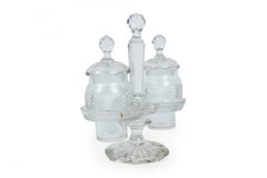 English Victorian Cut Crystal Cruet Set