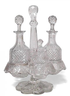 English Victorian Cut Crystal Cruet Set