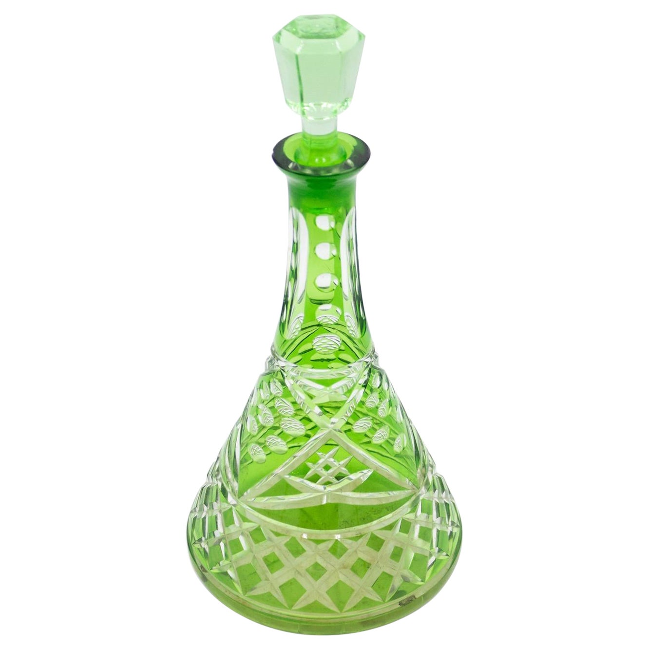 English Victorian Cut Crystal Decanter in vendita