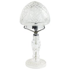 Antique English Victorian Cut Crystal Table Lamp
