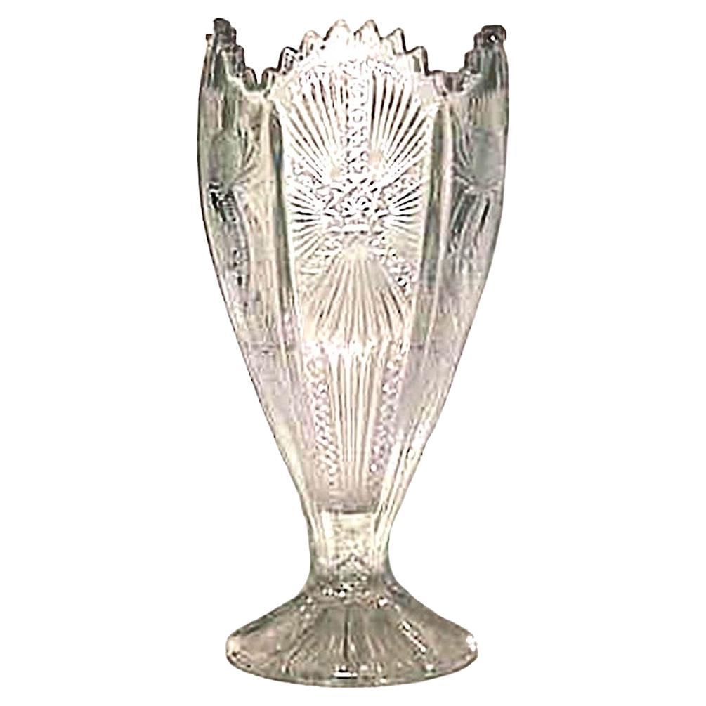 English Victorian Cut Crystal Vase