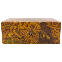English Victorian Decoupaged Horse Jewelry Box