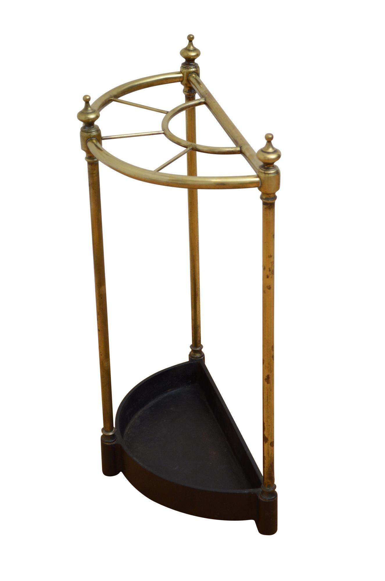 19th Century English Victorian Demi Lune Umbrella Stand For Sale