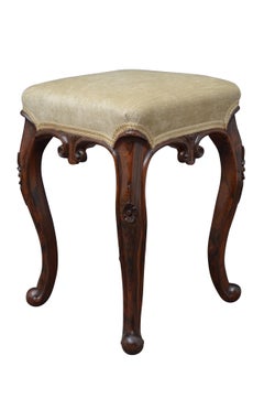 English Victorian Dressing Table Stool in Goncalo Alves Wood, c.1860