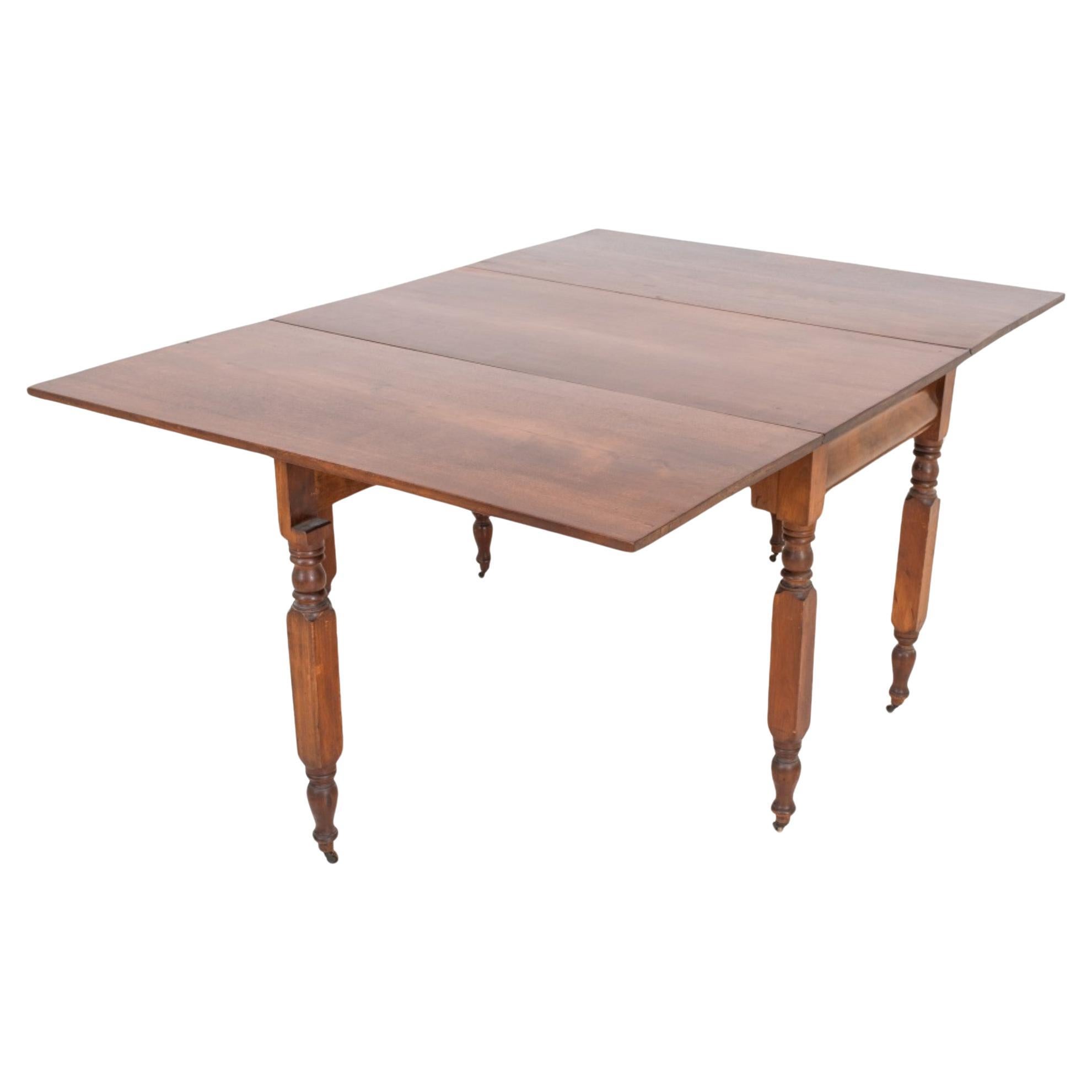 English Victorian Drop Leaf Dining Table, 19th C.