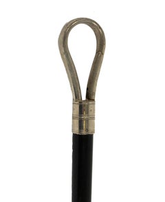 English Victorian Ebonized Cane with Stirrup Top