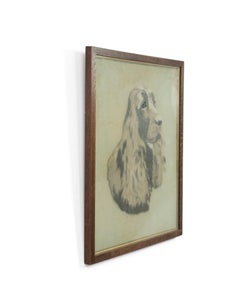 English Victorian English Setter Framed Embroidery