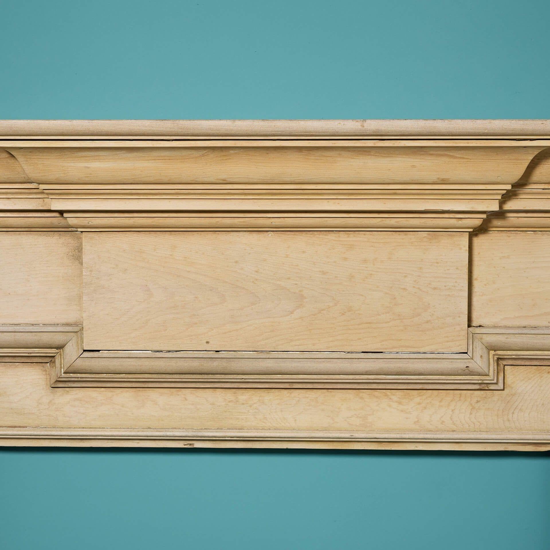 English Victorian Era Stripped Pine Fireplace For Sale 1