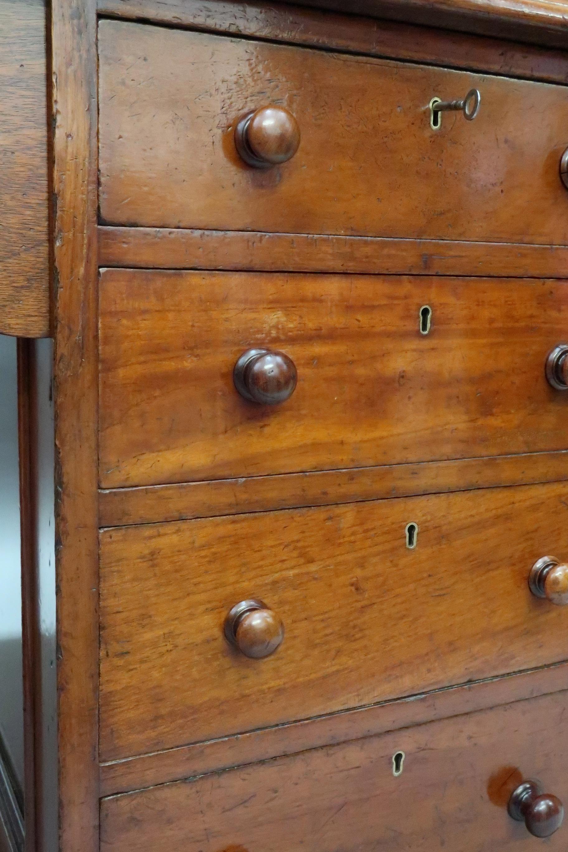 English Victorian Figured Mahogany Partners Pedestal Kneehole Writing Desk 3