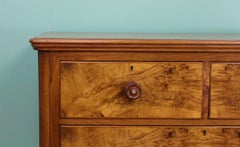 English Victorian Figured Walnut Chest of Drawers