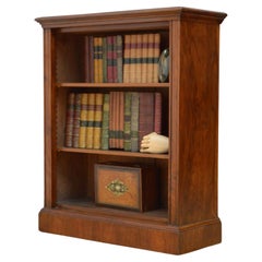 Vintage English Victorian Figured Walnut Open Bookcase
