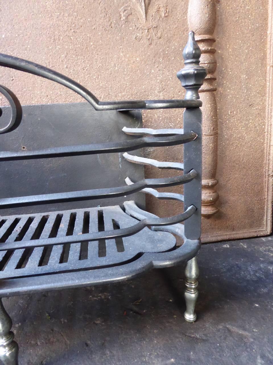 Cast English Victorian Fireplace Grate or Fire Basket