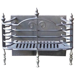Antique English Victorian Fireplace Grate or Fire Basket