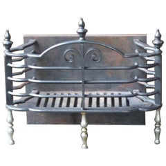 Antique English Victorian Fireplace Grate or Fire Basket