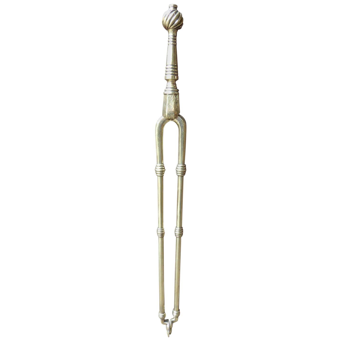 English Victorian Fireplace Tongs or Fire Tongs