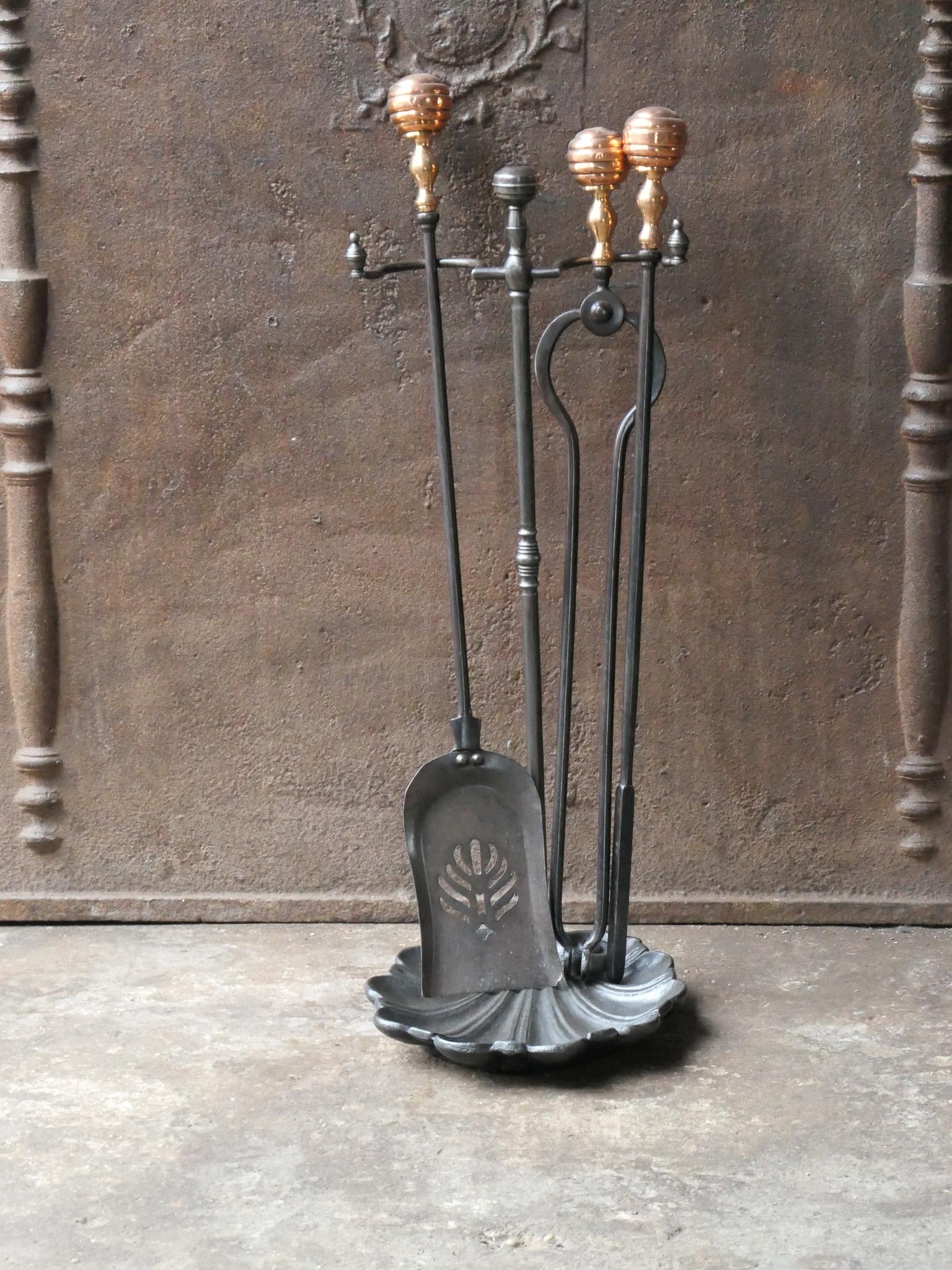 English Victorian Fireplace Tools or Companion Set, 19th Century  In Good Condition For Sale In Amerongen, NL
