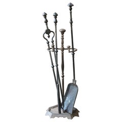 English Victorian Fireplace Tools or Companion Set, 19th Century