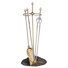 Outils ou ensemble de cheminée victorien anglais, 19e siècle