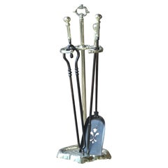 Set di strumenti per caminetto vittoriano inglese, 20° secolo