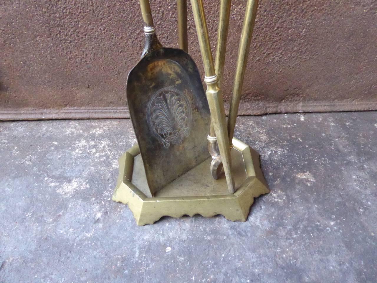 Brass English Victorian Fireplace Tools or Fire Tools
