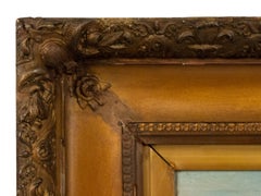 English Victorian Fisherman by a Lake Painting