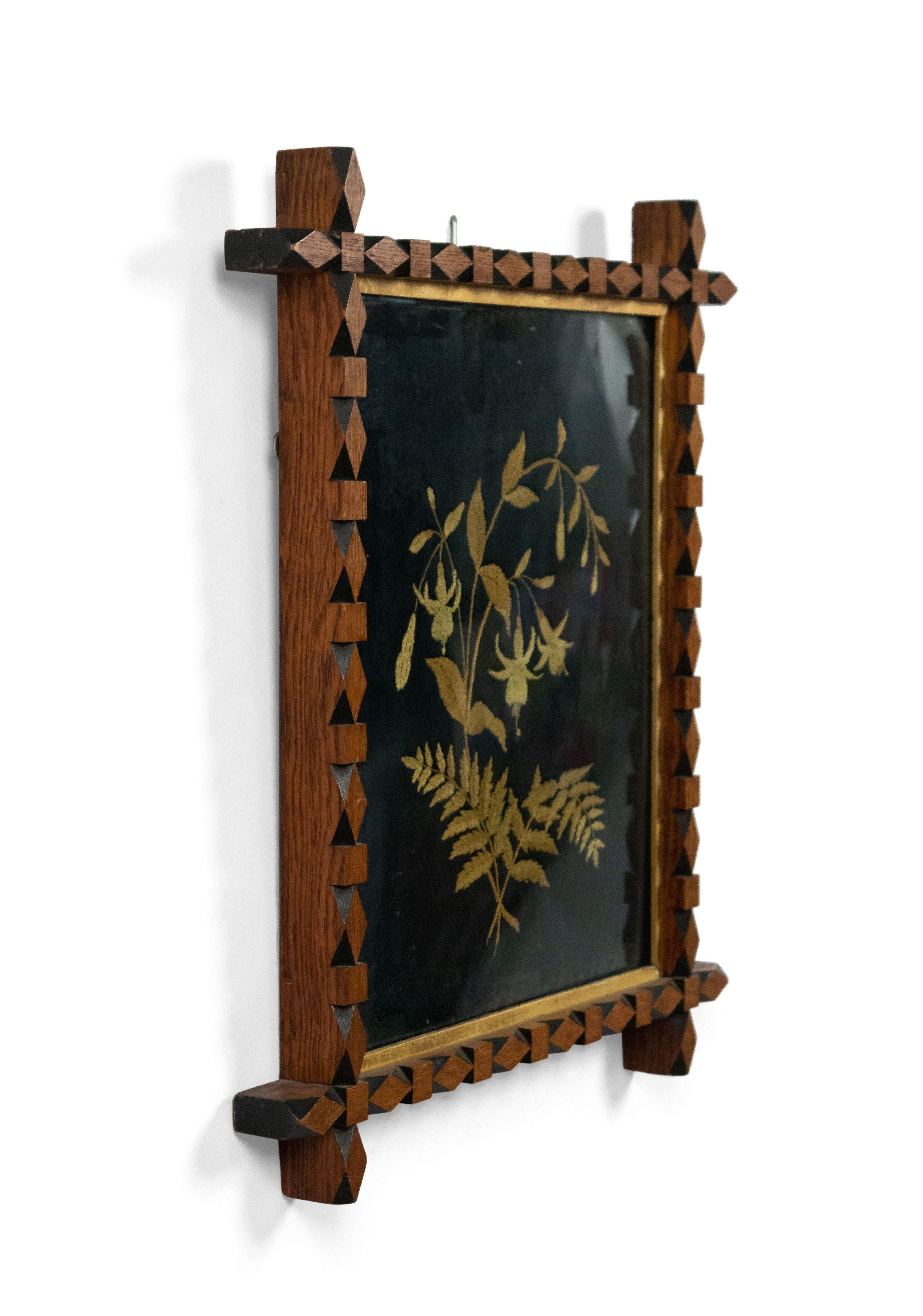 English Victorian Floral Framed Embroidery In Good Condition For Sale In Queens, NY