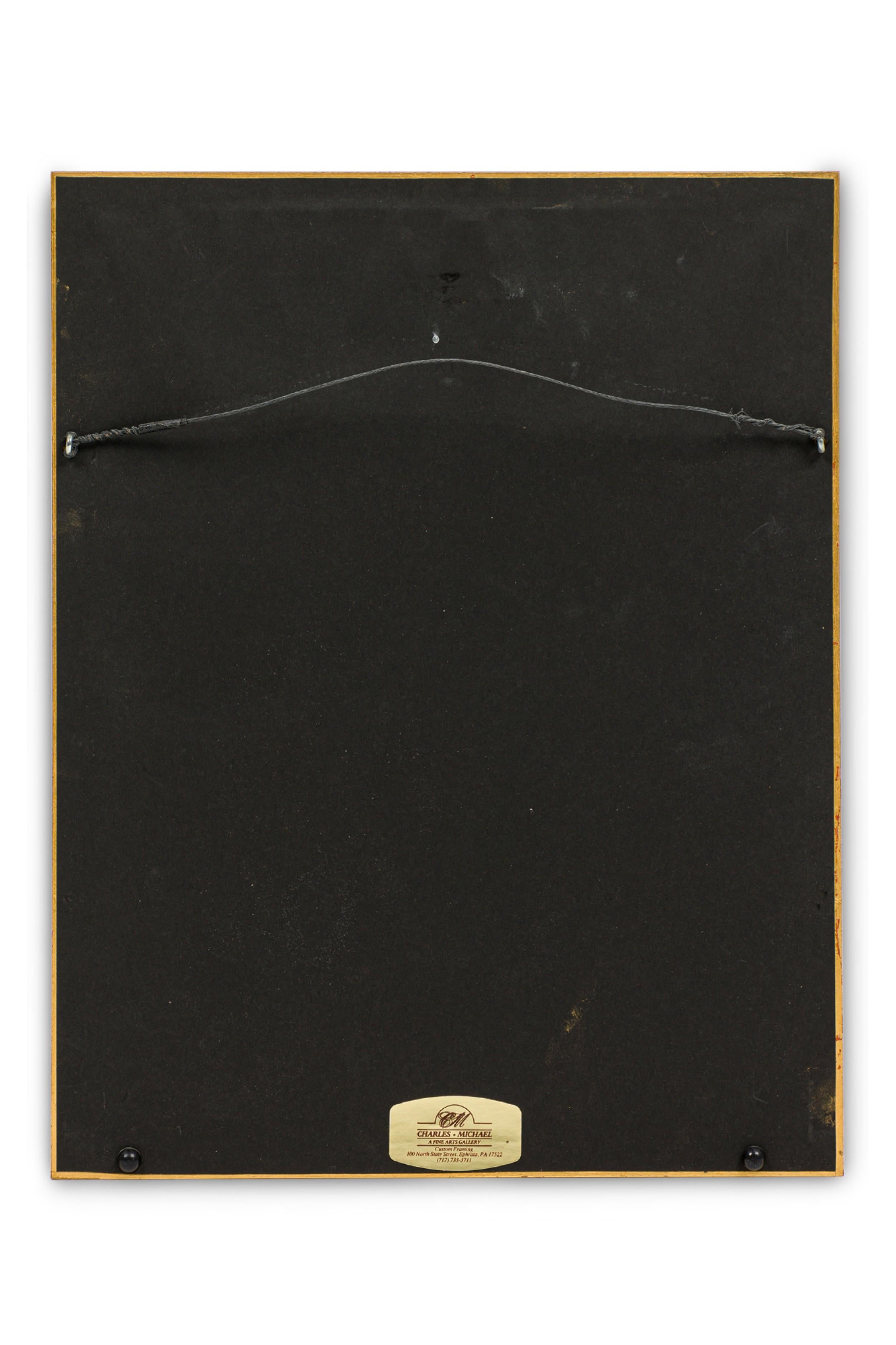 Englische viktorianische gerahmte botanische Illustration von Kammhirse im Angebot 1