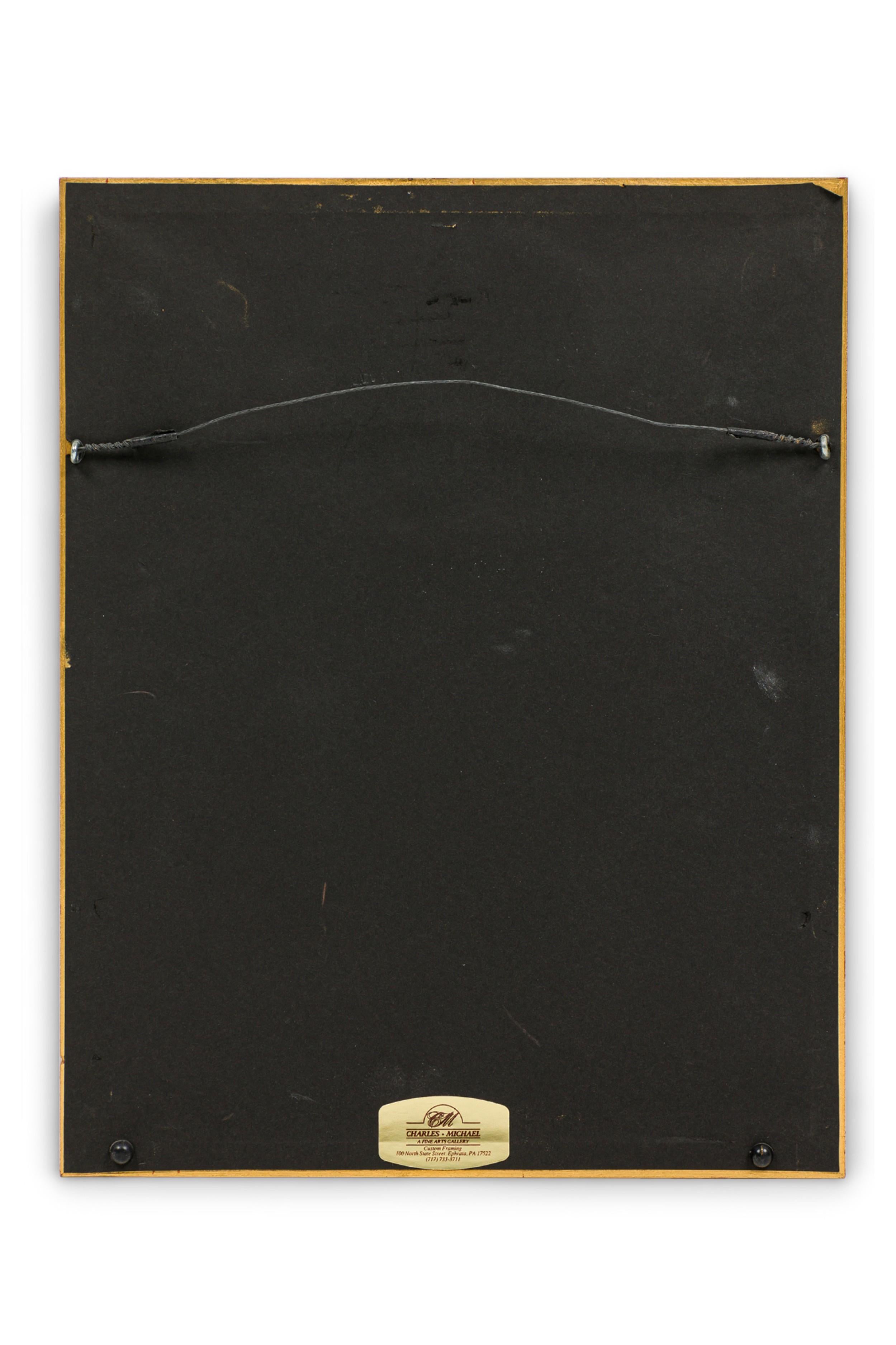 Englische viktorianische gerahmte botanische Illustration von Orchis Miltaris (Gold) im Angebot