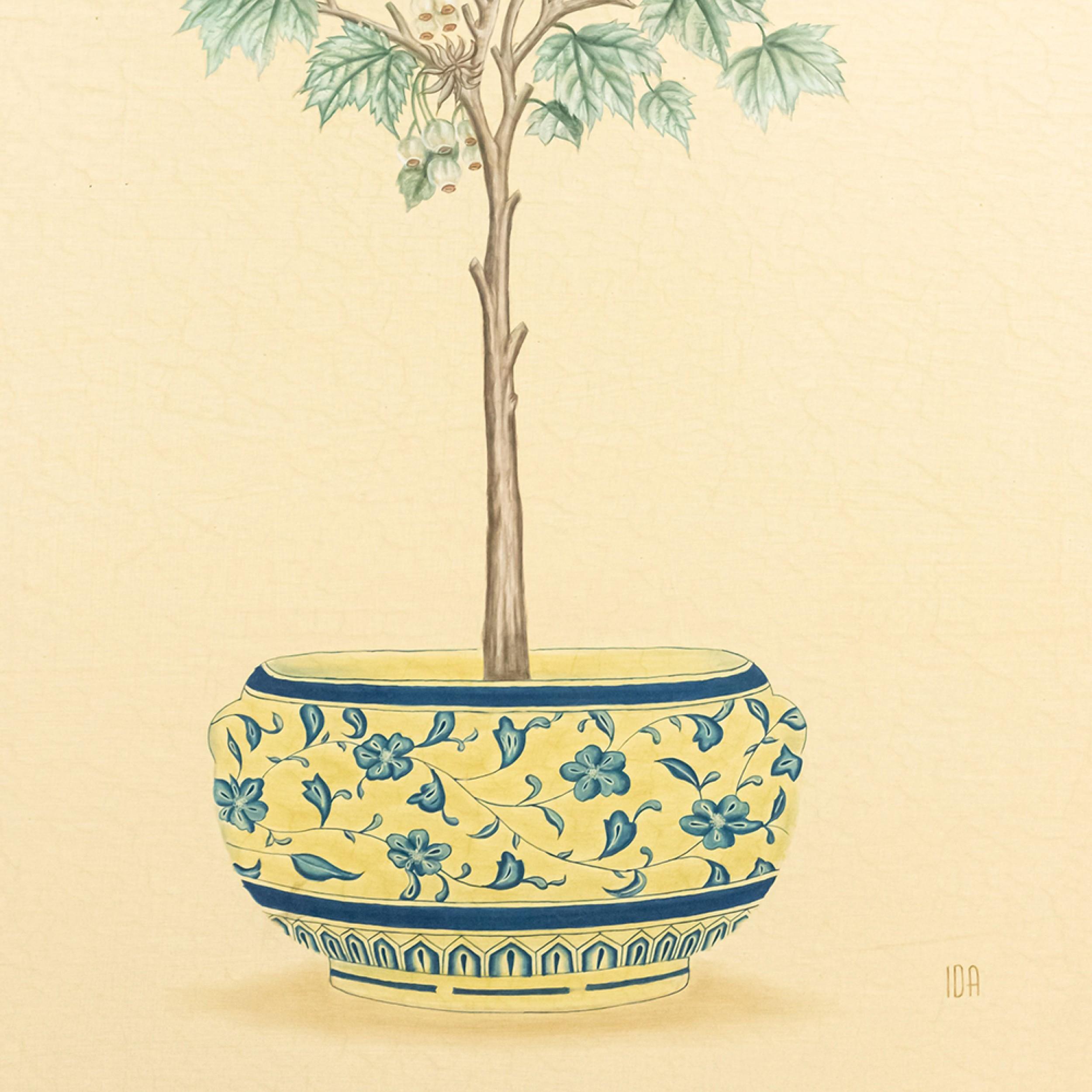 British English Victorian Fruit Tree Painting