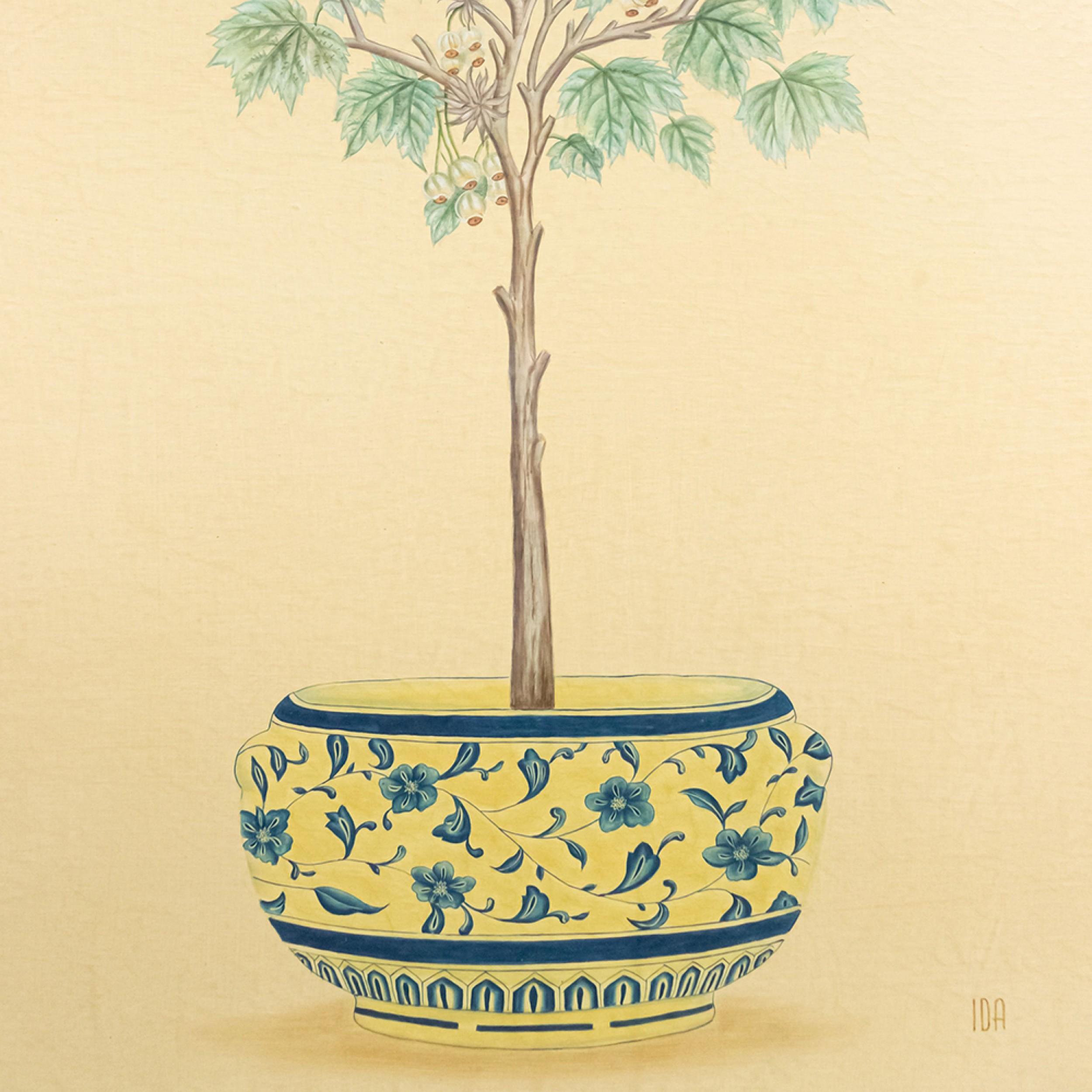 British English Victorian Fruit Tree Painting For Sale