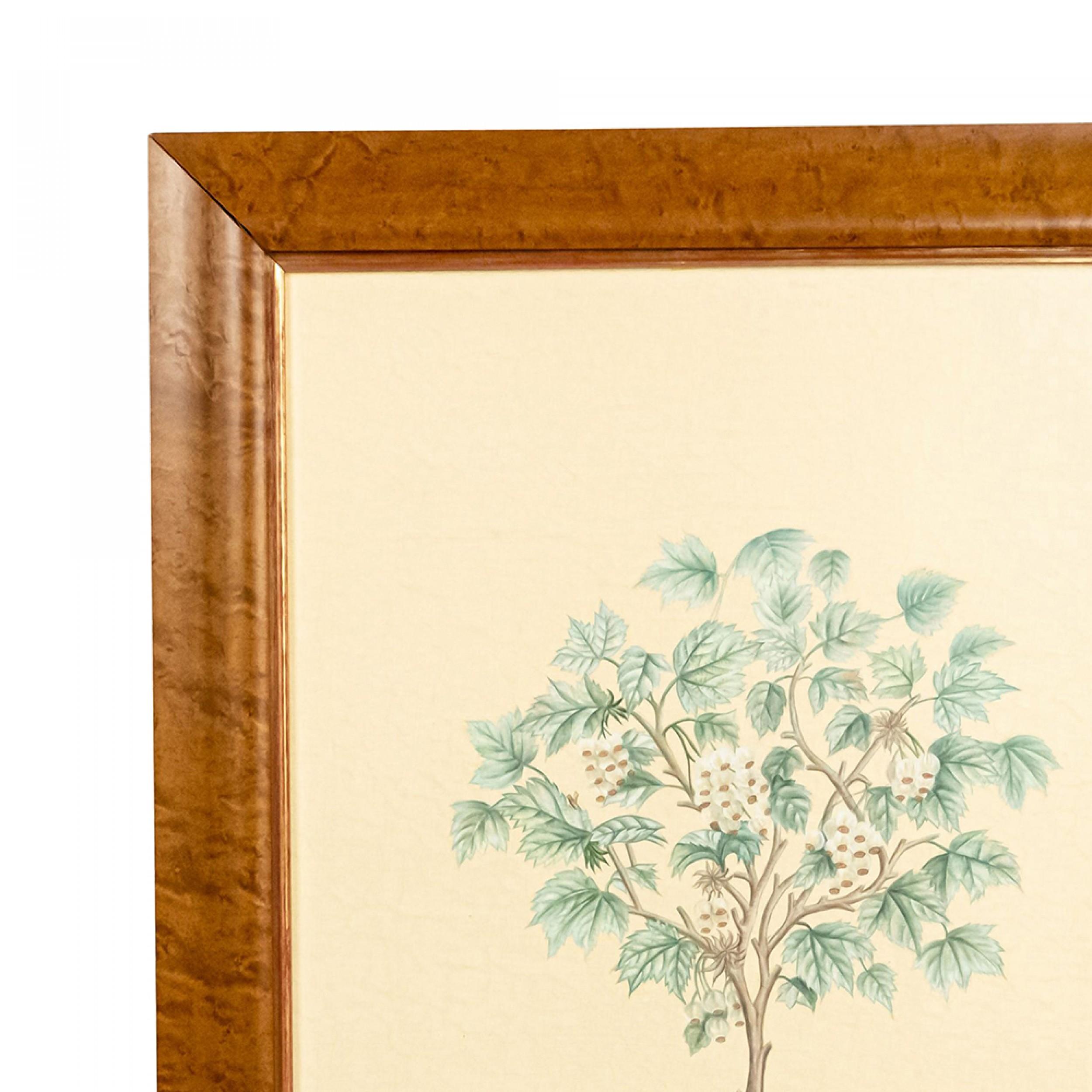 Hand-Painted English Victorian Fruit Tree Painting