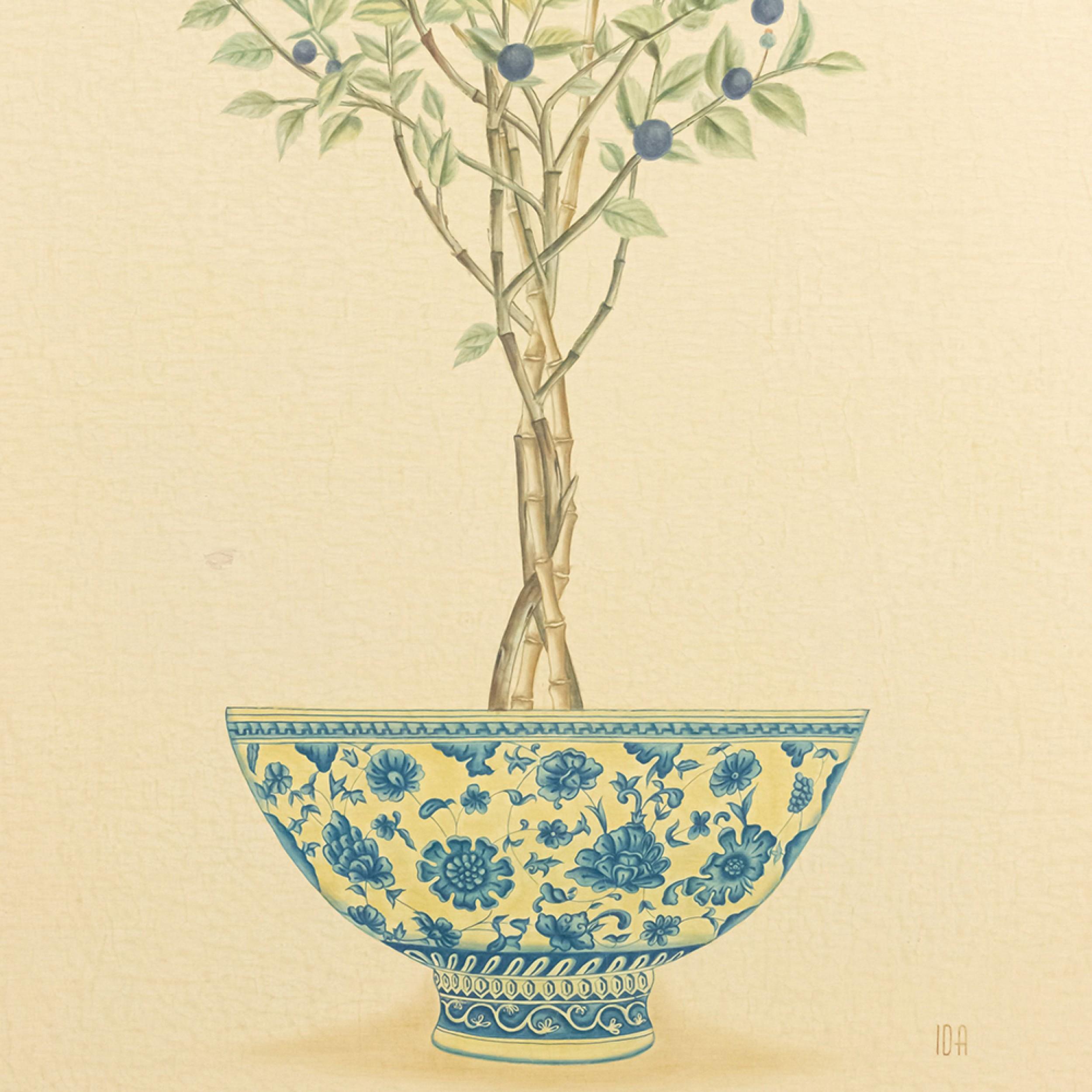 English Victorian Fruit Tree Painting In Good Condition In Queens, NY
