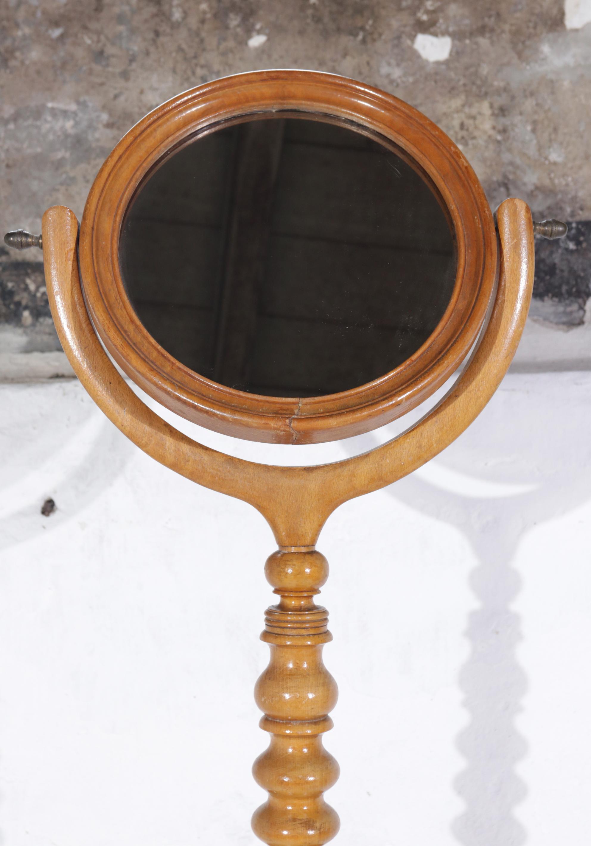Late Victorian English Victorian Fruitwood Floormirror  For Sale